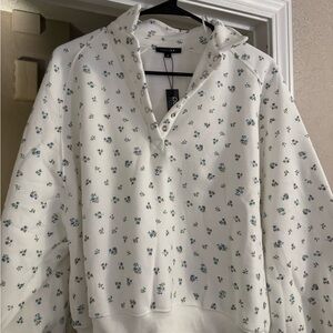 Papermoon White Floral Crew Neck Sweater